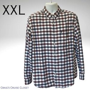 American Eagle Outfitters Black, Red,White Long Sleeve Checked Casual Shirt XXL